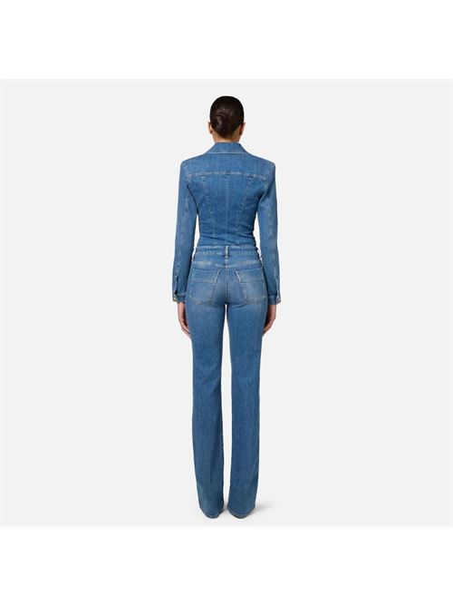 Tuta in denim con zip e spalline ELISABETTA FRANCHI | TJ33I46E246E2104